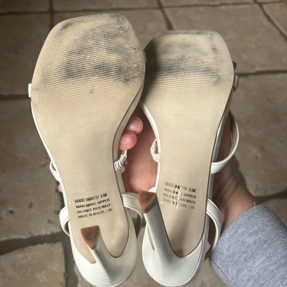 Steve Madden White Strap Heels - Picture 3 of 5